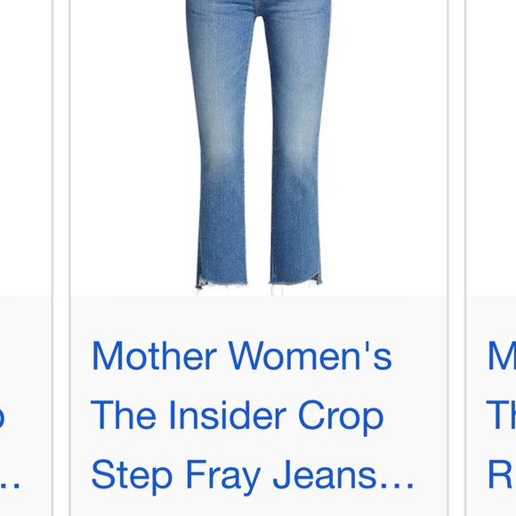 MOTHER Women's Light Blue Cropped Fray Jeans